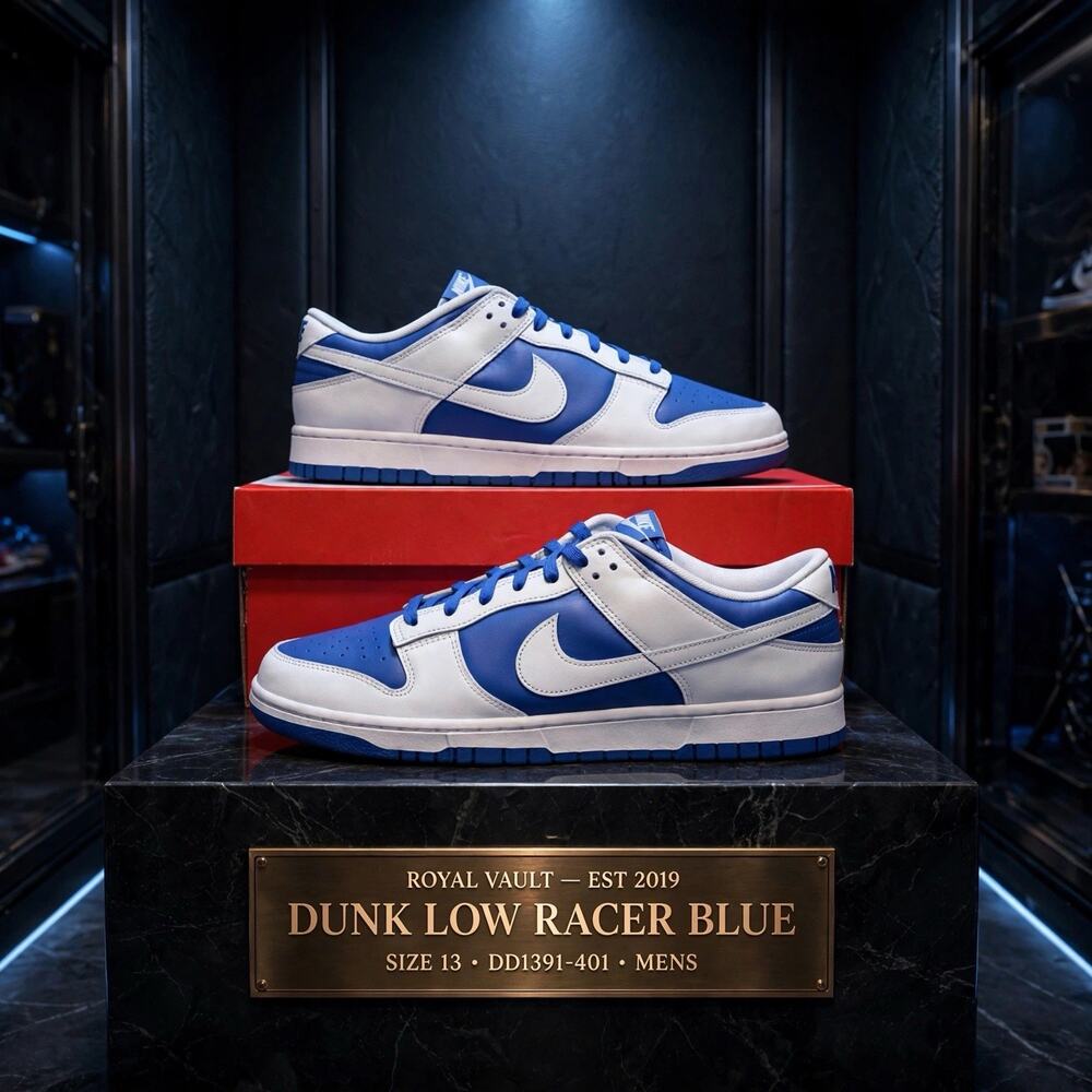 Size 13 - Nike Dunk Low Retro Racer Blue White DD1391-401 2022 OG New